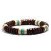 Handmade Men Wooden Bracelet Blue Howlite Beaded Braslet Meditation Yoga Healing Braclet Leisure Accessories Pulseria Hombre