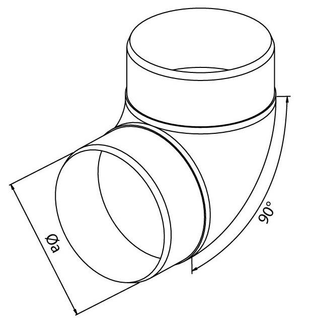 Kolano Kanału Okrągłego 125Mm  90' - Rx 02-471