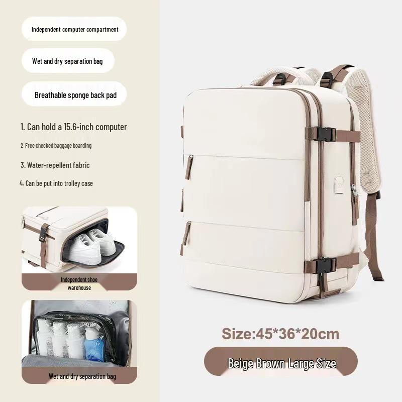 Girls' Extra Large Multifunctional Backpack with Wet/Dry Separation - Nylon, Waterproof, Ideal for Short Trips & School