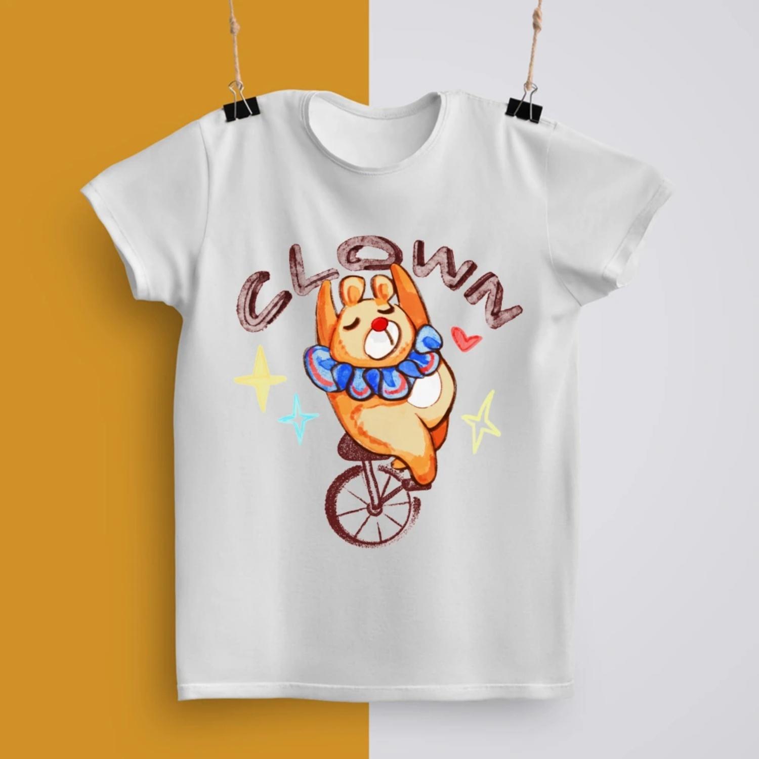 

Жіноча футболка з принтом клоуна Streetwear ВеснаЛіто Модна 2025 Швидка доставка XXXXXL білий