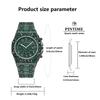 Men Full Iced Out Green Crystal Watch Arabic Numeral Dial Quartz Wristwatch Alloy Band Calendar Hip Hop Bling Jewelry Watches