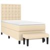Maison Exclusive - Bed Slat Base and Mattress Cream 90x190 Cm Fabric