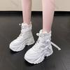 Fashion Women's Boots Spring Autumn Platform Shoes for Women Lace Up Chunky High Heels Sport Style Comfort Sneakers Ankle Boots Female