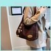Fashionable High-end Plaid Color Block Shoulder Crossbody Bag Women Spring New Large Capacity Tote