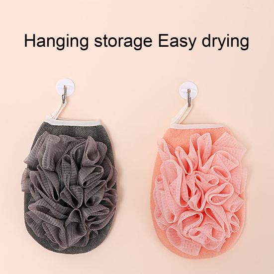Bath Sponge Ultra Soft Fast Foaming Faux Silk Double-Sided Exfoliating Shower Loofah Glove for Home