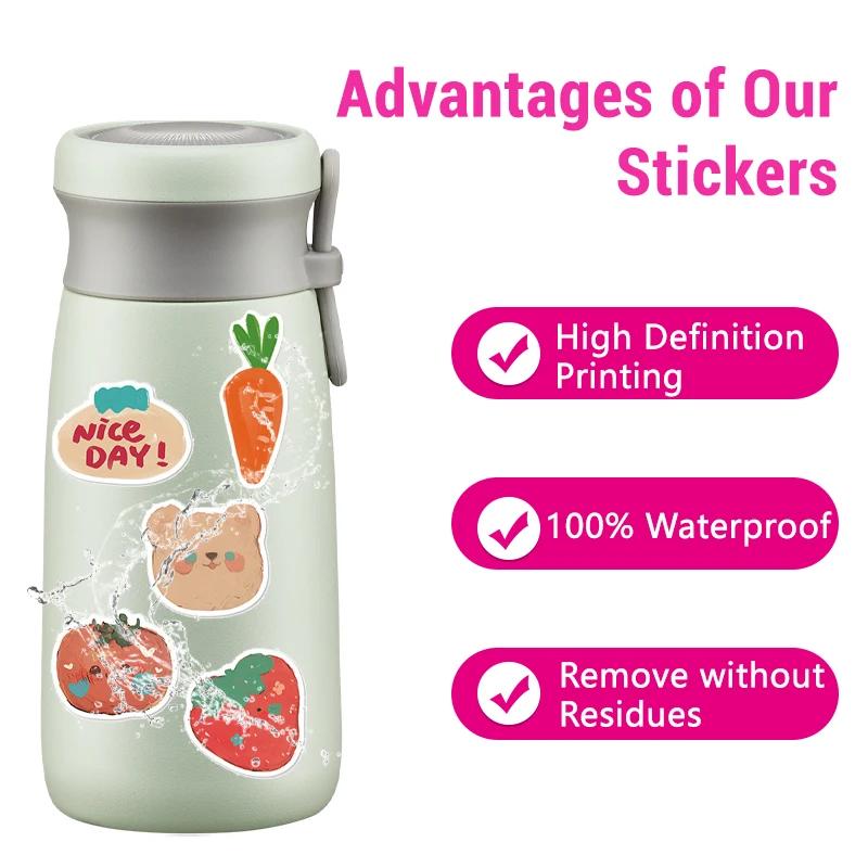 50PCS Cute Cartoon Bear Stickers Aesthetic Waterproof Vinyl Decals for Laptop Water Bottles Skateboard Scrapbook