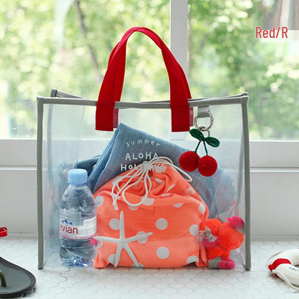Twilight City Transparent PVC Beach Bag - Portable Fashionable Travel & Swim Bag красный