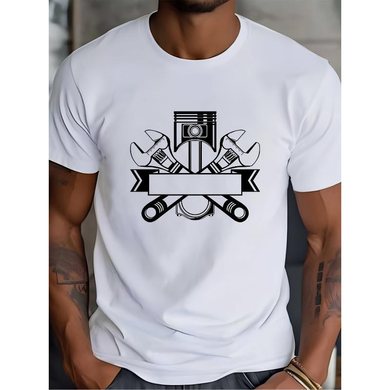 European Sizes For Mechanic Lover T-Shirt Unique Design Comfortable Crew Neck Graphic Tee for Men Perfect Gift for Dad On Father'S Day