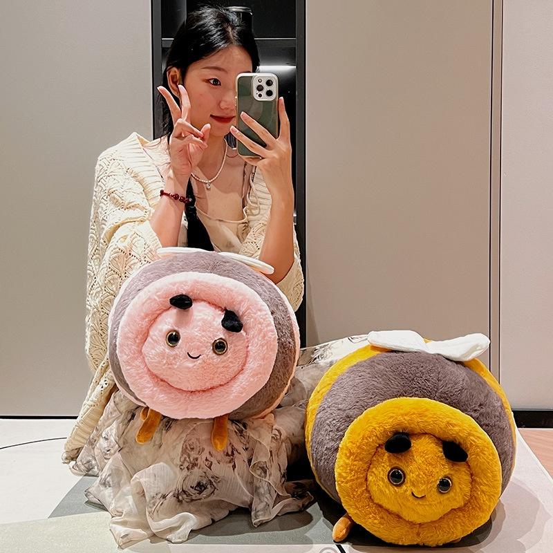 Morbido Peluche a Forma di Ape Cartone Animato, Cuscino e Coperta per Riposini in Ufficio e Compagno per Bambini, Morbido e Personalizzabile! 28 centimetri)