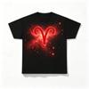 2026Retro Washed Black Crew Neck TShirt Zodiac Horoscope Star Graphic Unisex Loose Fit Short Sleeve Street Fashion Tee