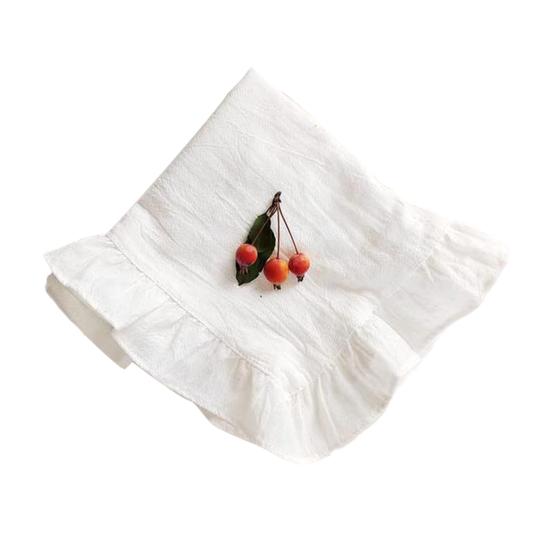 

Серветка під тарілку Чистий колір Плісирована з оборками Дизайн Машинне прання Обідні Сніданки Полуденний чай Серветка Декор столу 50cm білий