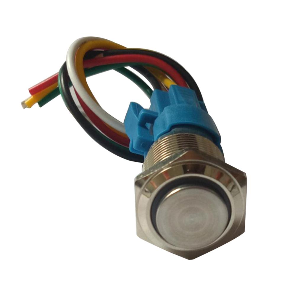 Latching Pushbutton Switch For 16mm 5/8" Mounting Hole Stainless Steel Shell - as described,