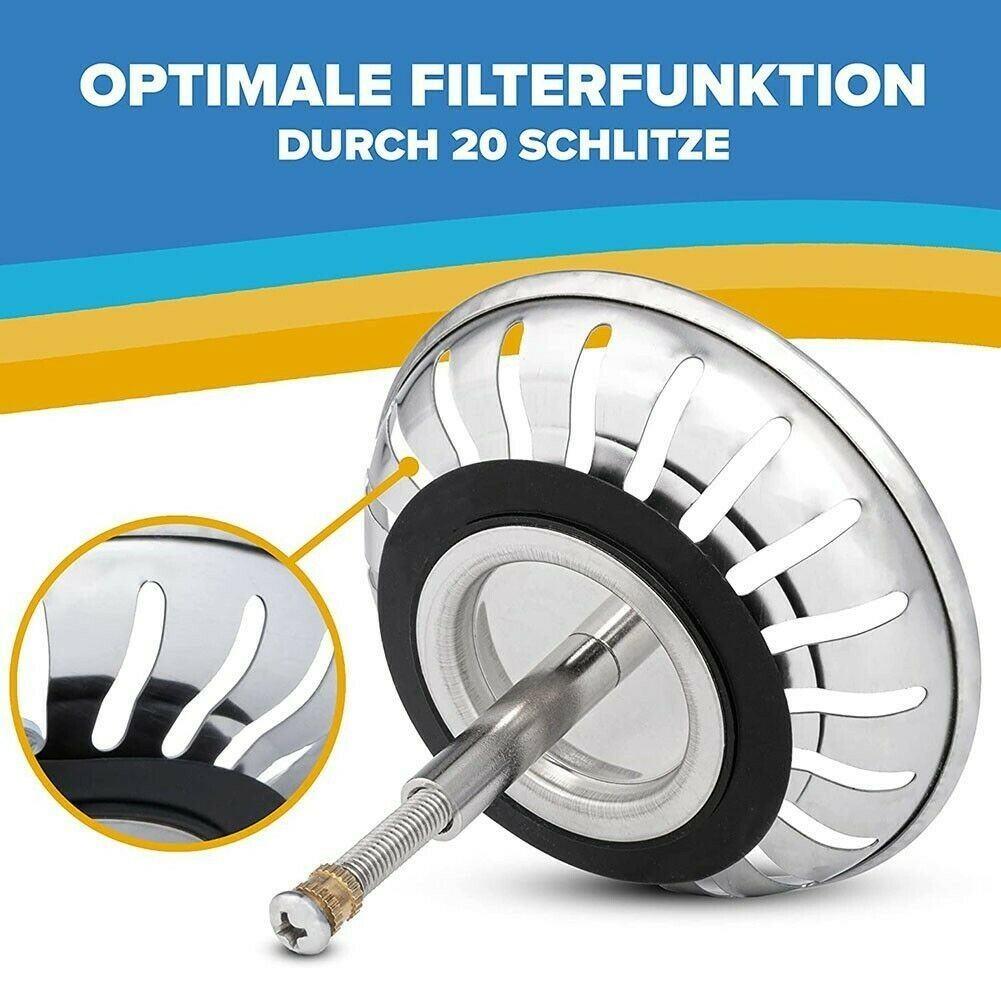 Hot New Sink Drain Waste Stainless Steel & Rubber Stylish Useful Kitchen