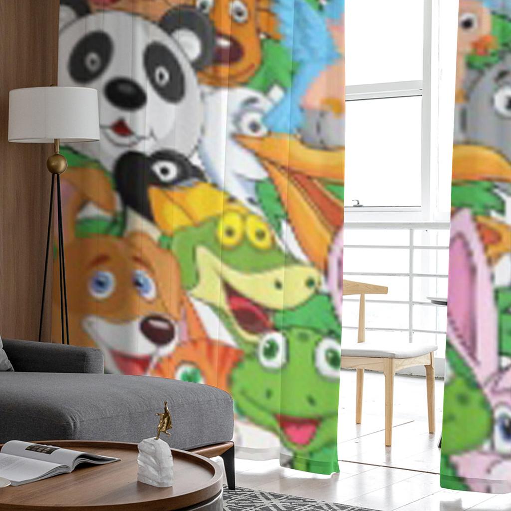 Animal Cartoon Background Tulle Sheer Curtains for Living Room the Room Bedroom Kitchen Decoration Voile Organza Curtains