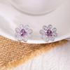 Elegant Zircon Flower and Pearl Stud Earrings - High-End Niche Design