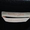 SEE BY CHLOE Long Sleeve Cotton Knit Sweater XS Gray X Navy Women Used