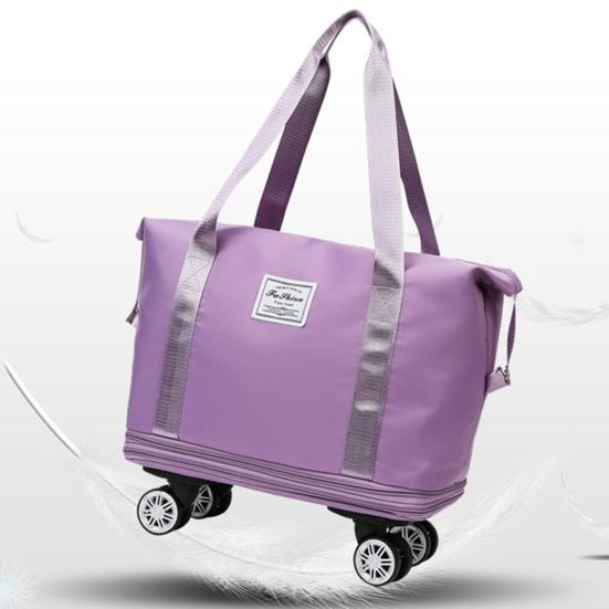 Expandable Rolling Duffle with Wheels Foldable Travel Large Capacity Double Layer Luggage Bag