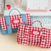 Portable Stationery Organizer Large Capacity Lattice Pen Handbag Grid Pencil Case  Students