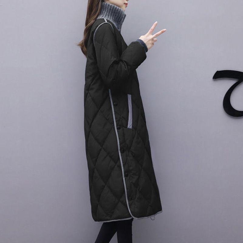 Women's Over-the-knee Jackets, Women's Down Jackets, Mid-length, Large-size Loose and Thick Cotton Jackets