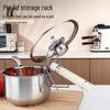 Multifunctional Kitchen Utensil & Pot Lid Holder: Removable, Anti-Scald Storage Rack for Spatulas and Spoons.