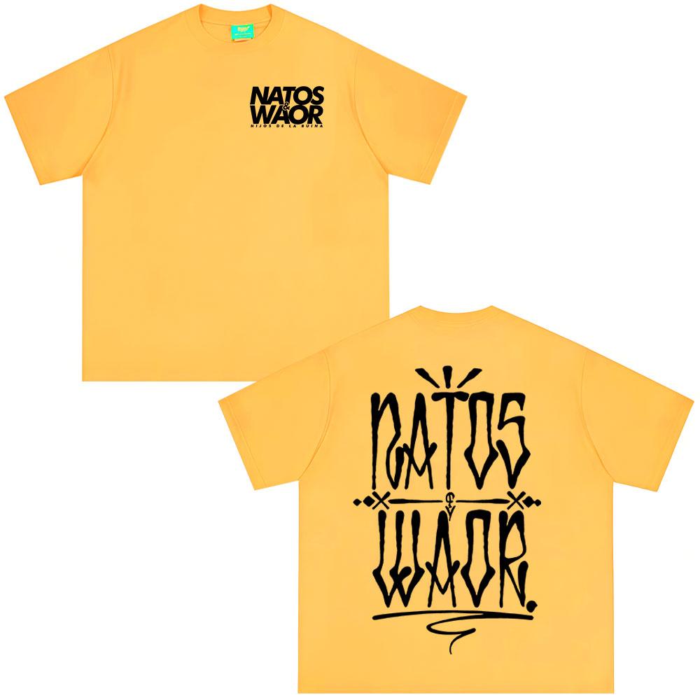Rapper NATOS WAOR Tour 2025 T Shirts Men Women Vintage Hip Hop T-shirts Cotton Casual Oversized Short Sleeve T-shirt Streetwear