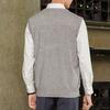 Sleeveless Loose Warm Sweater Vest Men Solid Color V-neck Pullover Waistcoat for Daily Wear