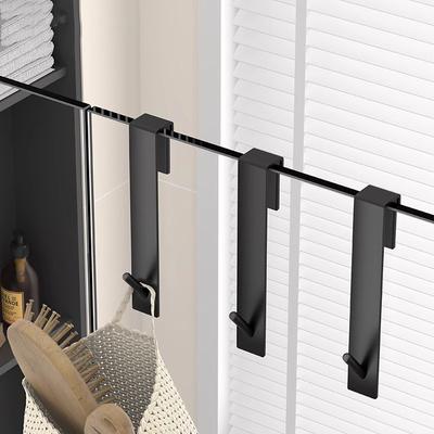 Stainless Steel Extended Shower Door Hooks Over Door Hanging Hooks for Bathroom Frameless Glass Shower Door Wall Towel Holder