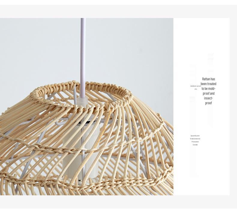 Japanese Rattan Pendant Light for Restaurant, Bar, Bedroom, Study, Tea Room, or Tatami Homestay