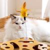 Cat Toy Puzzle Box Claw Grinding Interactive Interesting Cat Game Box with Cat Teasing Stick and