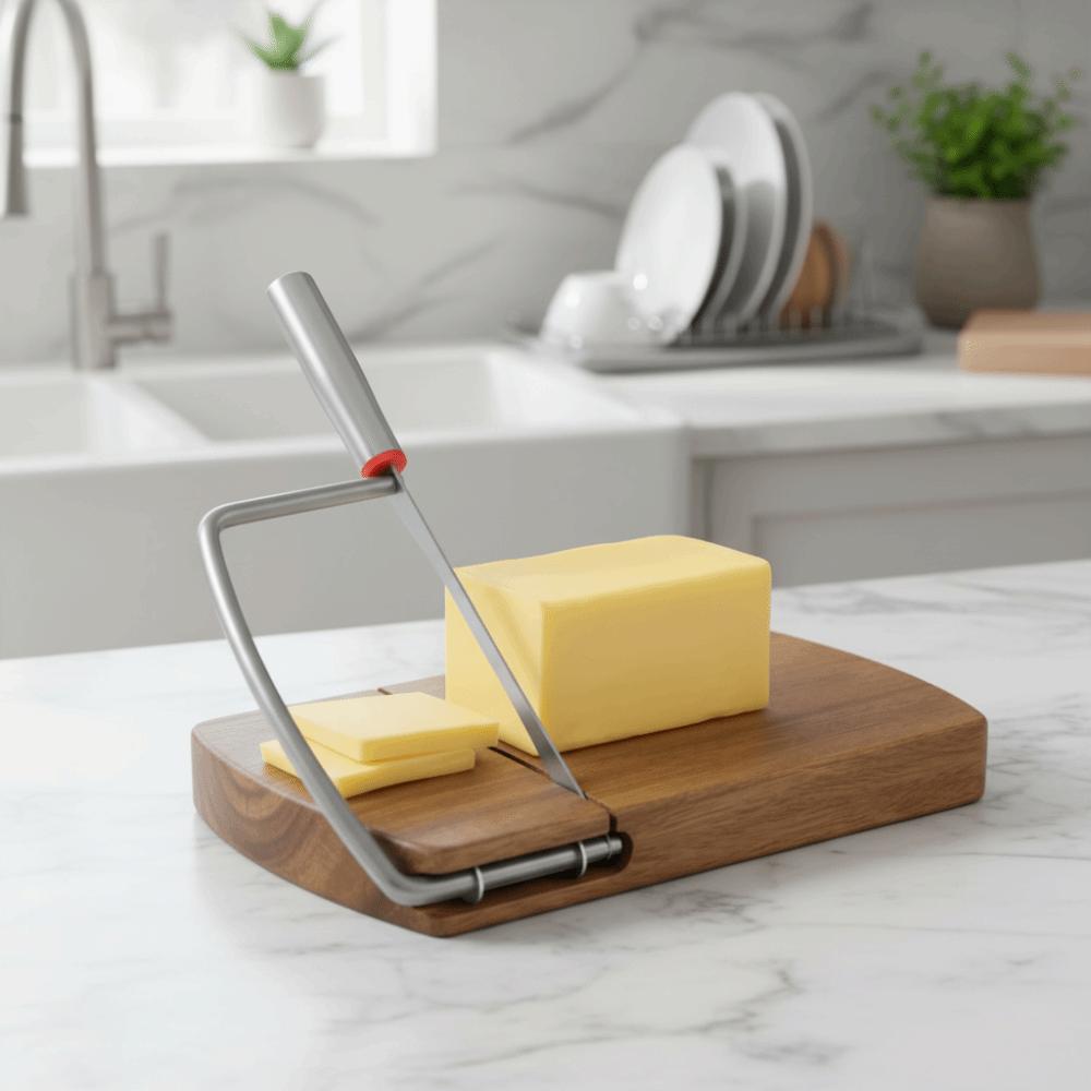 Non-slip Acacia Wood Cheese Slicer Manual Ham Cutter Household Butter Slicer Vegetables