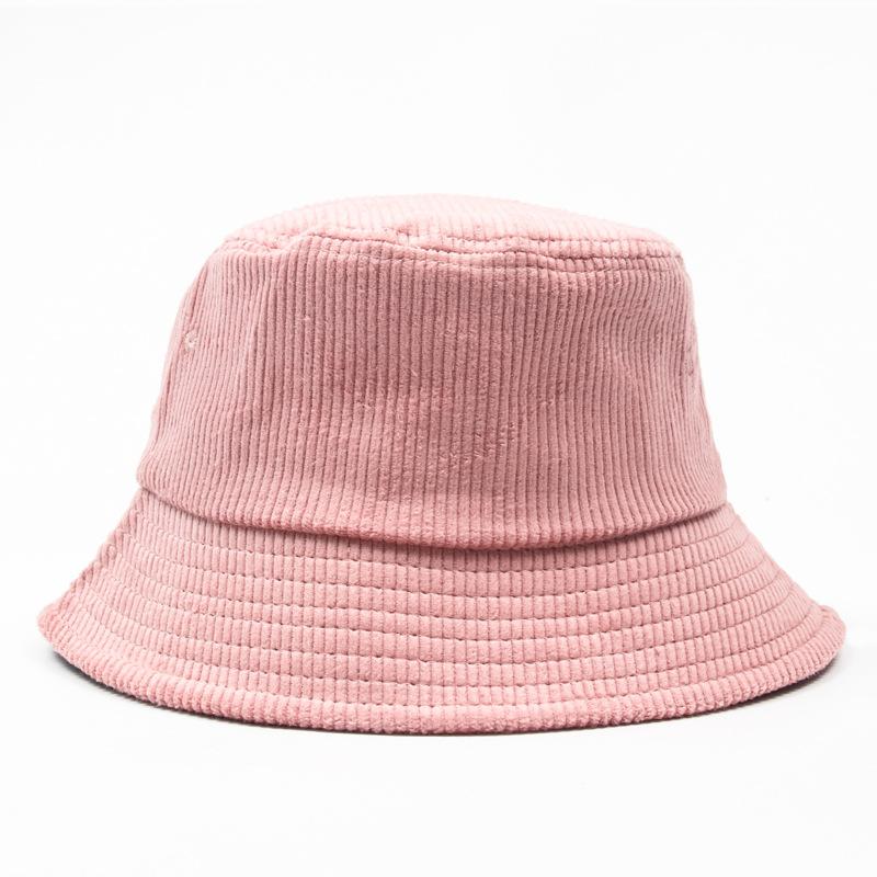 

Spring and autumn solid color corduroy fisherman basin hat couple trendy versatile retro trend candy color bucket hat men and women average size