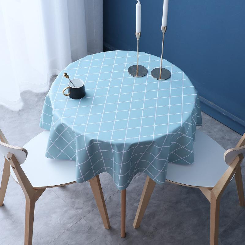 Small Round Table Tablecloth Waterproof, Oil-Proof And Scalding-Proof Pvc Household Dining Table Cloth Coffee Table Round Tablecloth