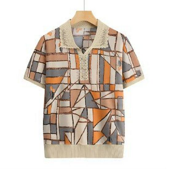 

2026 Summer Knit Short Sleeve T-shirt - Chic Fashion for Middle-aged & Elderly Women XXXXL помаранчевий
