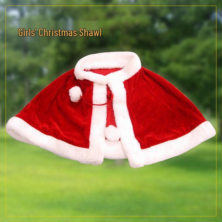 Sciarpa e Mantello Performance di Babbo Natale - Costume da Gioco di Ruolo Natalizio per Adulti e Bambini