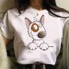 Cute classic cartoon bull terrier Harajuku print T-shirt unisex summer pet pattern shirt dog lover top gift dog owner shirt