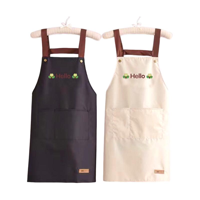 Women's Summer Kitchen Apron - Waterproof, Oil-Proof, Dirt-Resistant, Print Logo/Wording, Thin Style