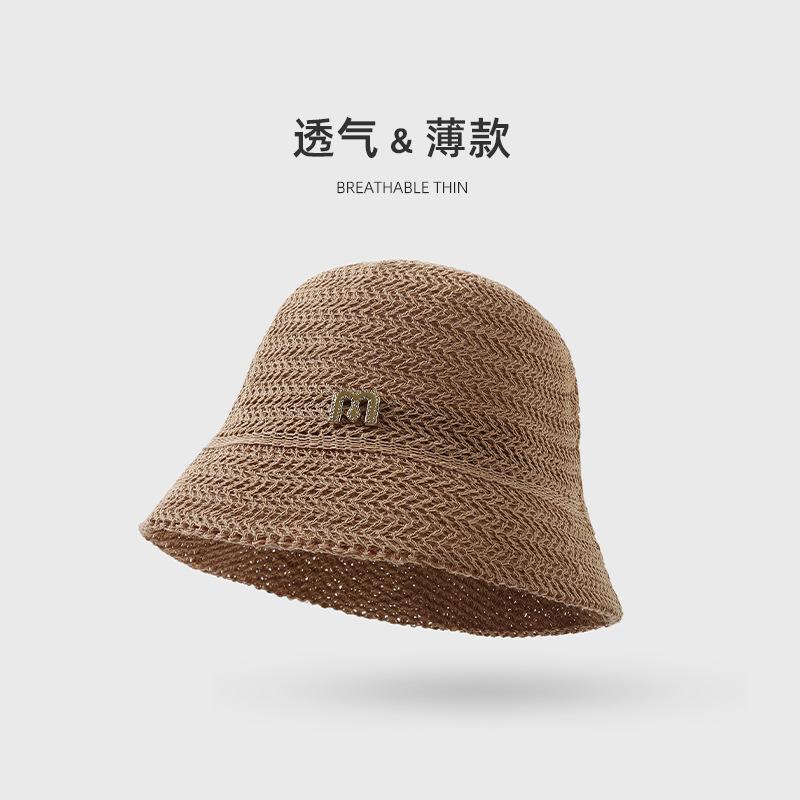 

Весна и Осень новая шляпа женская универсальная вязаная ажурная шляпа-ведро дышащая шляпа от солнца показывающая шляпа-тазик average size