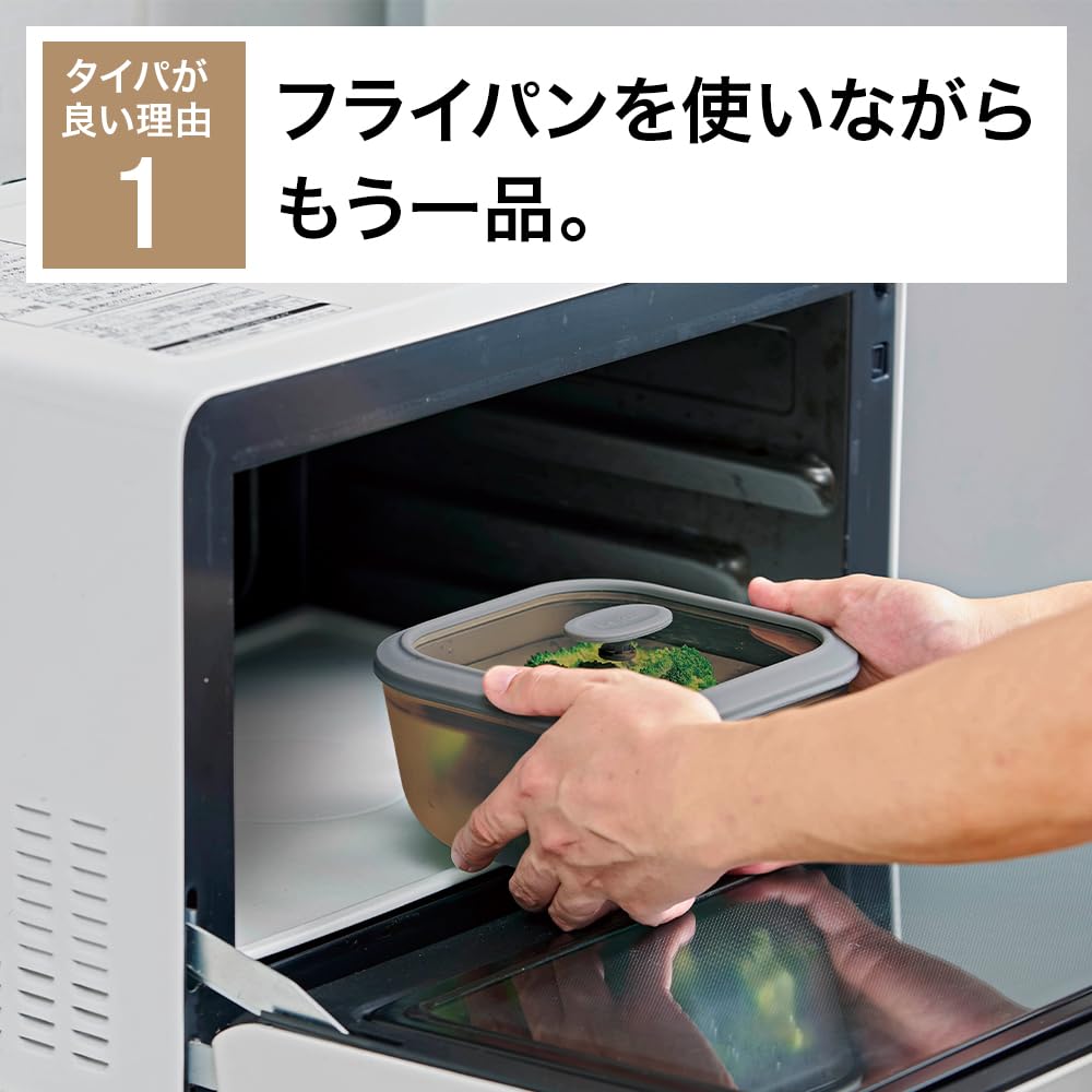 Evercook Microwave Doshisha Cookware, Glass, 920ml, Square, Medium, Clear,