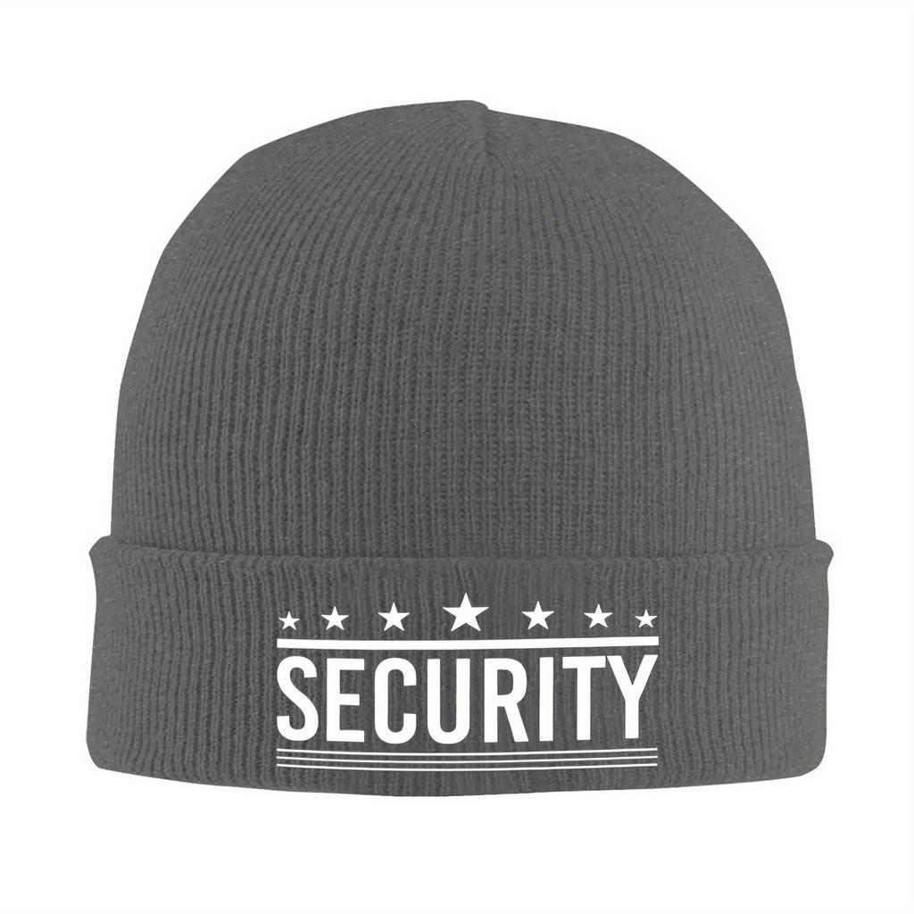 Security Stars For Security Guards Knit Hat Beanie Autumn Winter Hats Warm Unisex Hip Hop Cap Men Women Gifts