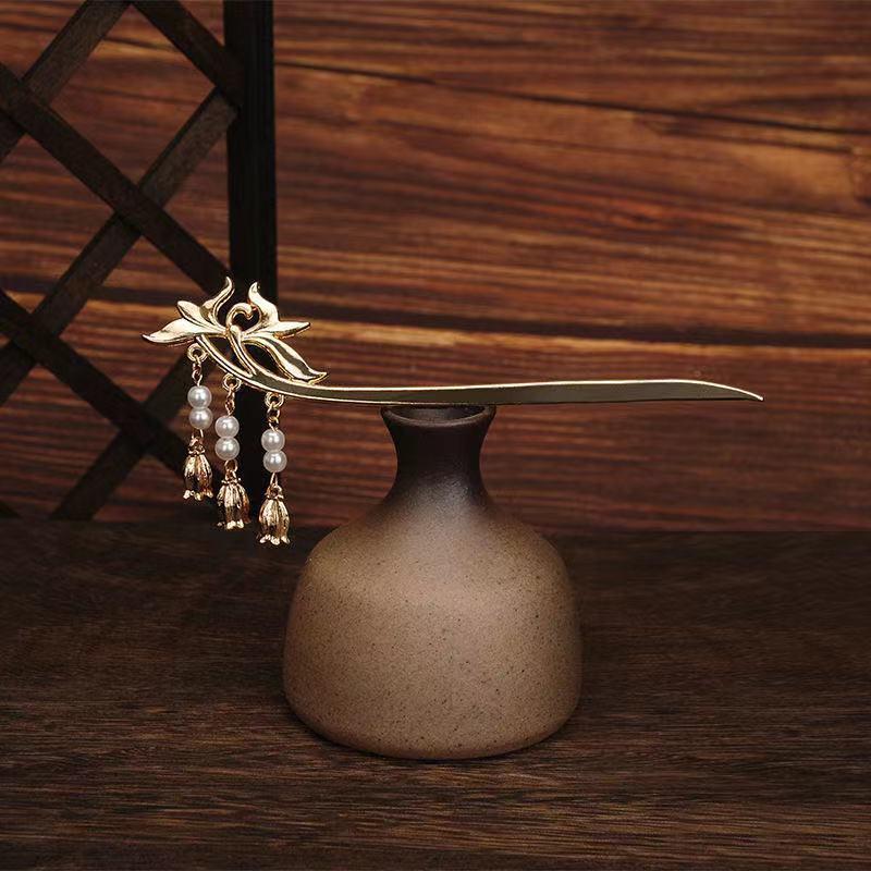 Ancient Style Hanfu Headdress Tassel Hairpin Set - Fairy-Inspired Chinese Costume Hair Accessories for Women