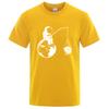 Summer Unisexs Highquality 100 Pure Cotton Fun Astronaut Print Loose Round Neck Short Sleeved Cool Casual Breathable Tshirt