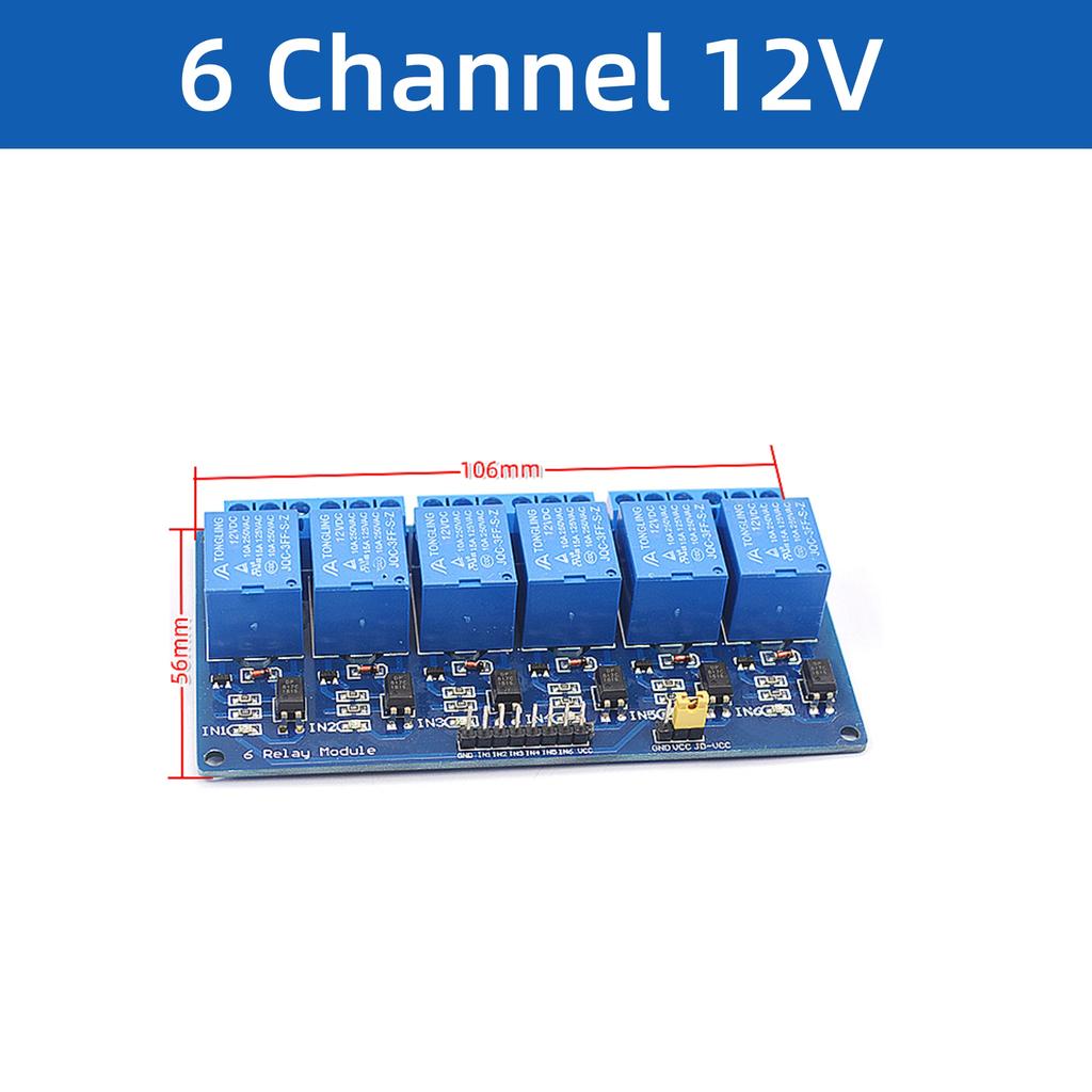 1 4 6 8 Channel 5V12V24V Relay Module with Optocoupler High Low Level Trigger Shield for Arduino PIC AVR MCU DIY Blue Board Relays 5