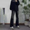 Black Micro-pull Jeans Men's Autumn Thin Straight Ruffian Handsome High-end Pants American Retro High Street Trousers