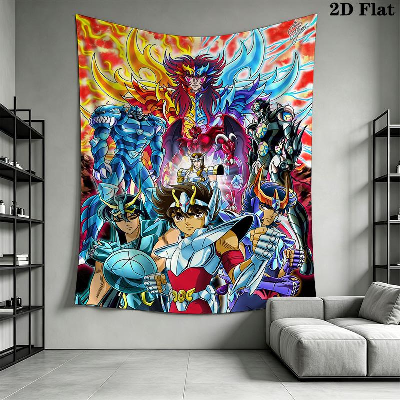 Saint Seiya Knights Zodiac Tapestry Fashion Print Background Cloth Soft Background Wall Hanging Cloth Atmospheric Background Cloth