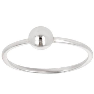 Silberring 'Kugel' silberfarben (Rhodium) - 5 mm