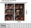Gothic Bookshelf Curtain Antique Bookcase Spooky Skull Magic Book Halloween Themed Decor Window Kids Teens Adults Curtains Made Of Polyester