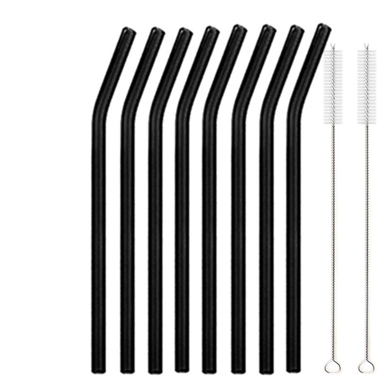 Colorful Glass Straws Reusable Drinking Straw Eco-friendly High Borosilicate Glass Straw Glass Favors Bar Drinkware Tube Party