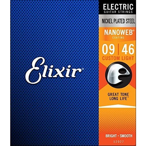 

ELIXIR 12027 Electric Guitar Strings, Custom Light 09-46, Set of 2