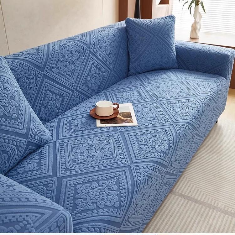 Anti Cat Scratch Elastic Protective Cover All Inclusive Universal Cover  All Purpose Lazy Three Person Sofa Cover New Straight Line Cover Fabric