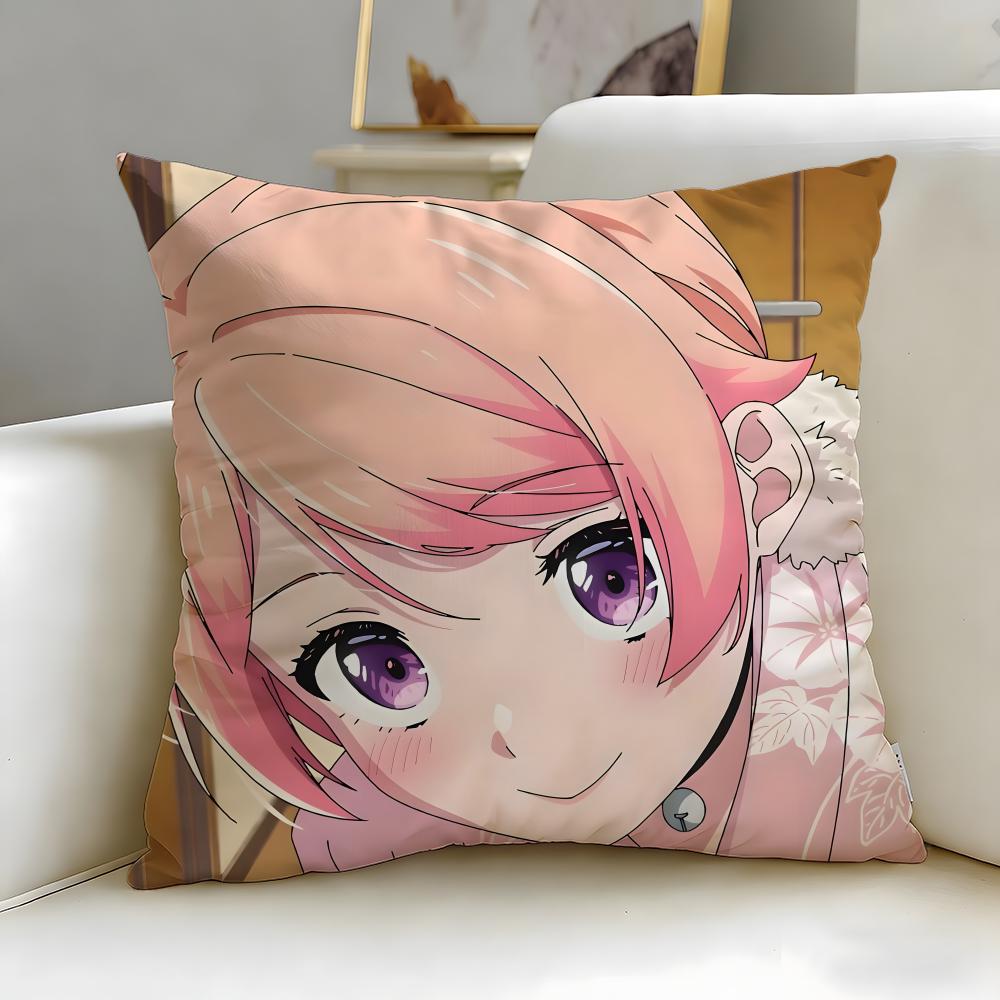 anime Witch Watch2 Cushion Cover Soft  EasyWash Pillow Case  Versatile for Couch Bed Travel and Office